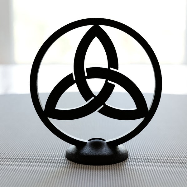 Triquetra Statue | Minimalist Home Decor - Unique Gift for Her, Mom, and Men - Pagan Celtic Knot Art