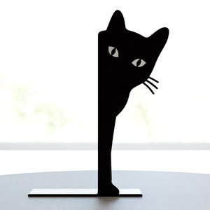 覗き見猫ブックエンド | ユニークなミニマリストブックエンド | 面白い猫好きへのギフト | 本好きへのギフト | 本のディスプレイ棚 | ブックエンド | ユニークなブックエンド