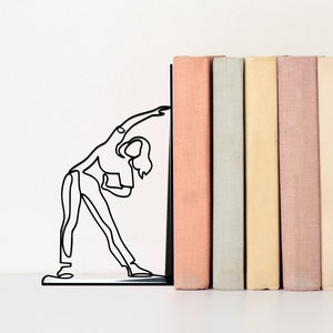 Effortless Grace Bookend | Minimalist Bookends Art | One-Line Design | Book Lover Gift | Book Display Shelf | Book ends Unique Girl Present