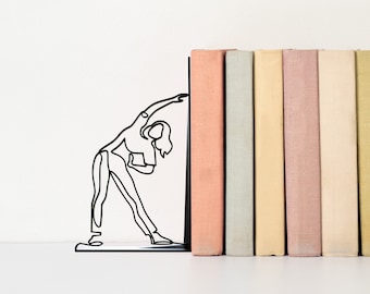 Effortless Grace Bookend | Minimalist Bookends Art | One-Line Design | Book Lover Gift | Book Display Shelf | Book ends Unique Girl Present