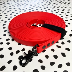 Correa larga impermeable para perros (20 mm de ancho) / Entrenamiento de llamada para cachorros / Fácil de limpiar / Trabajo de olfato / Rastreo de perros