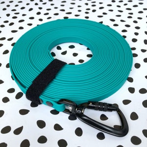 Waterproof Dog Training Longline Lead (13mm Width): Vegan Leather Recall, Easy Clean, Scentwork, Mantrailing