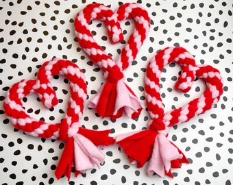 Love Heart Fleece Tug Toy: Valentine's Puppy Play & Training