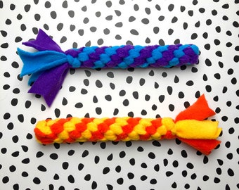Handmade Twist Braided Fleece Dog Tug Toy | Puppy Play & Training | Fetch and Retrieve