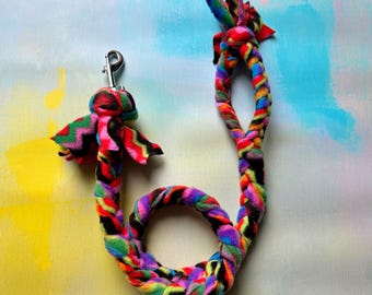 Tuggy Lead | Handmade Fleece Handle Dog Tug Toy | Agility Flyball Training