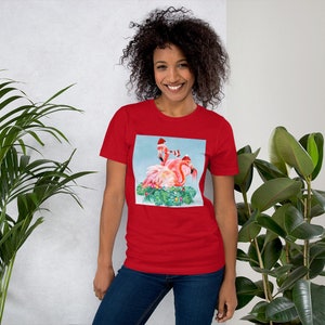 Fun Christmas Flamingo T-shirt/Funny Flamingo Tee/Christmas T-shirt