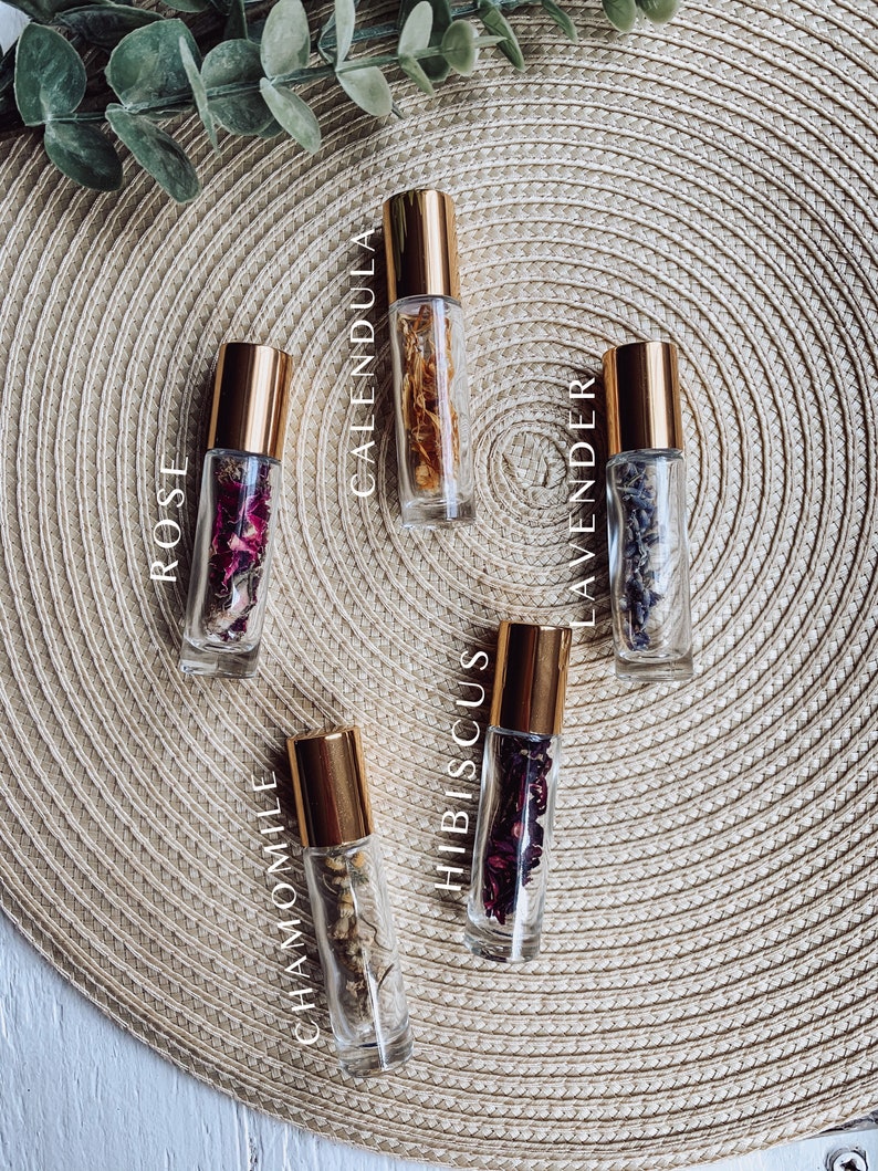 Floral Roller Bottles for Essential Oils Dried Lavender Etsy