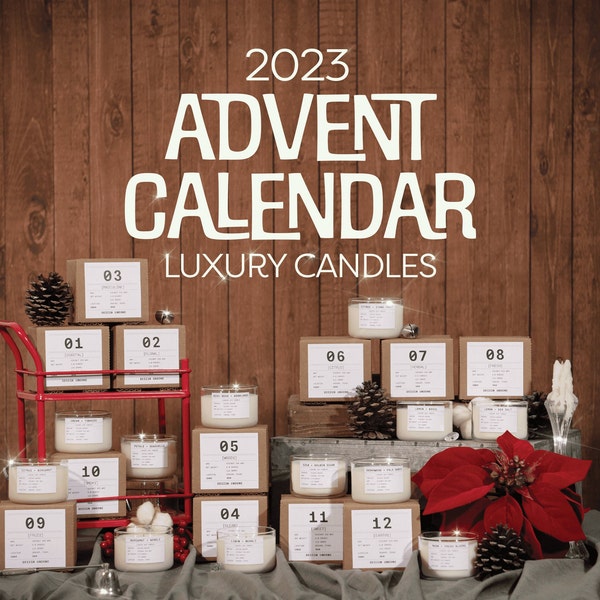 2023 Candle Advent Calendar | Luxury Edition | Christmas Candles | Advent Calendar for Adults