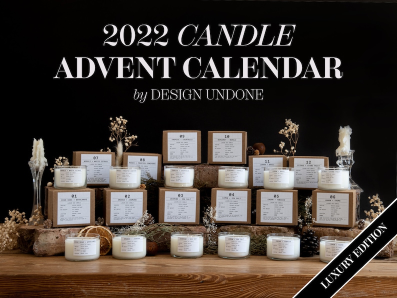 2022 Candle Advent Calendar Luxury Edition Christmas Etsy Canada
