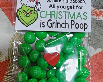 candy stocking stuffers / Christmas / party favors mrs. Claus,  grinch, reindeer, snowman poop