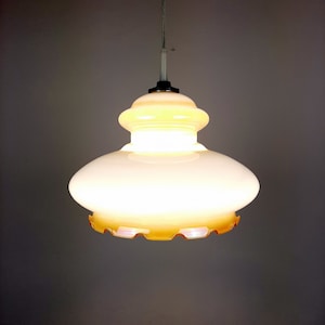 Vintage glass lamp Yugoslavia &#39;70s Mid-century ceiling lamp Retro lighting