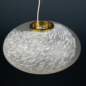 Large swirl murano glass pendant lamp Vetri Murano Italy 1970s