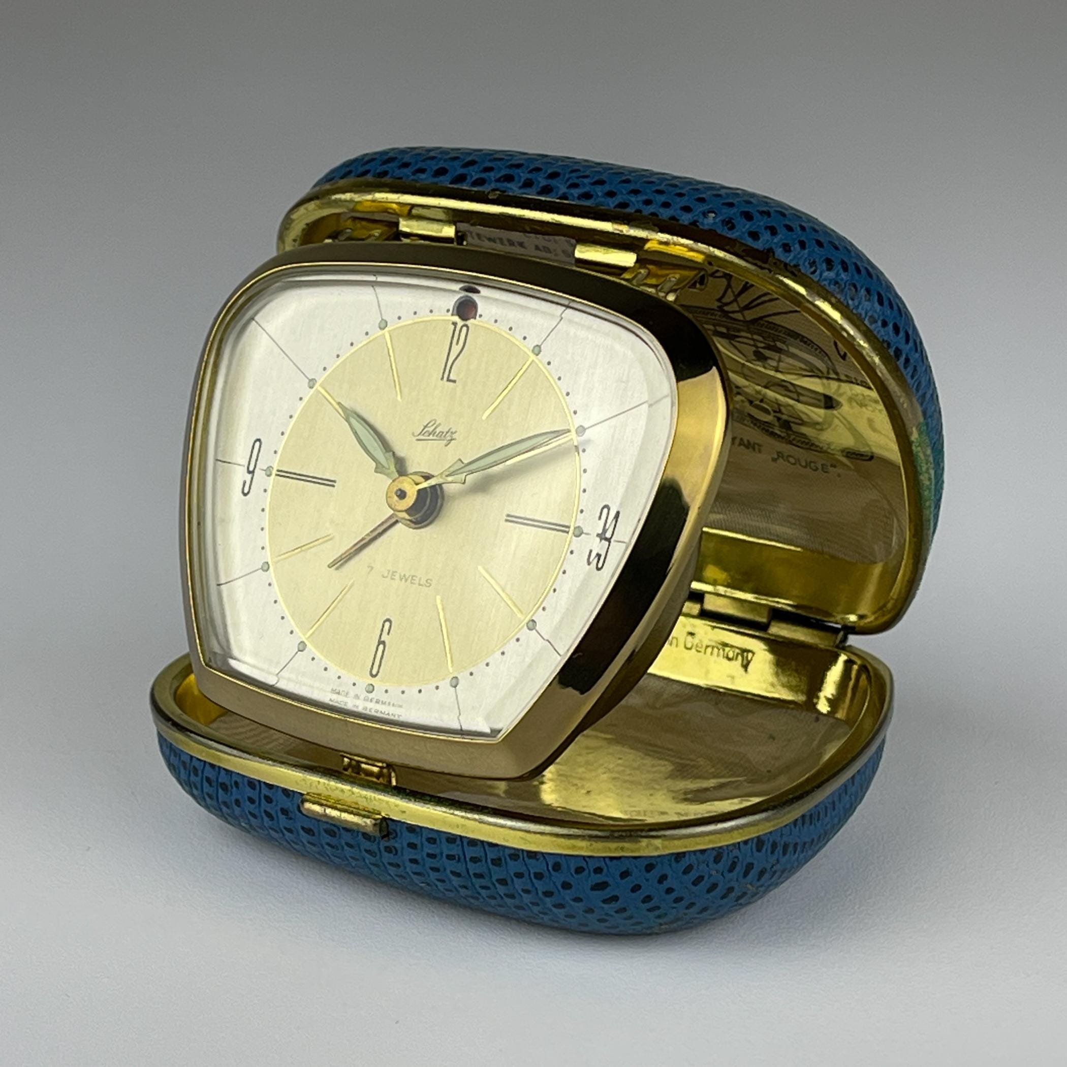Vintage Travel Alarm Clock by Schatz, 7 Jewel, Germany, 1970s