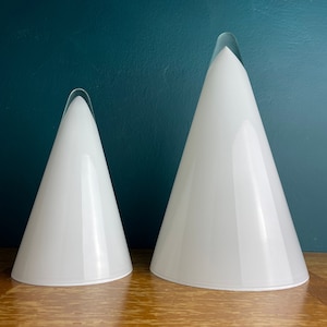 Paar Murano Tischlampen Cone Italy 1970er Jahre Italienische Modern Mid-Century Wohnkultur