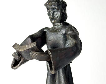 Vintage Brutalist sculpture "Monk With The Book" by Salvino Marsura, Italy 1970s