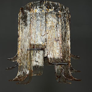 Vintage large murano chandelier by AV Mazzega Italy 1970s Mid-century italian lighting
