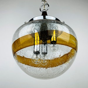 Murano glass pendant lamp  Italy 1970s Space age Mid-century modern italian lighting