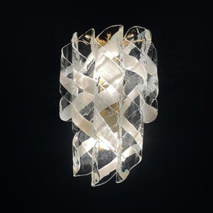 Luminária de parede vintage Murano “Torciglioni” da AVMazzega, Itália, década de 1970, iluminação italiana de meados do século