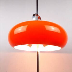 Atomic Floor Lamp Vintage Mid Century Modern with Gold Fleck Pebble Glass Shade