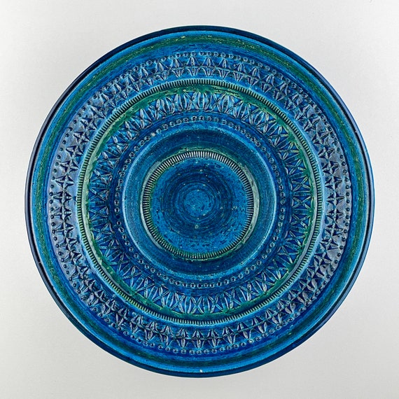 Vintage Ceramic Plate Rimini Blue, Design Aldo Londi, Bitossi