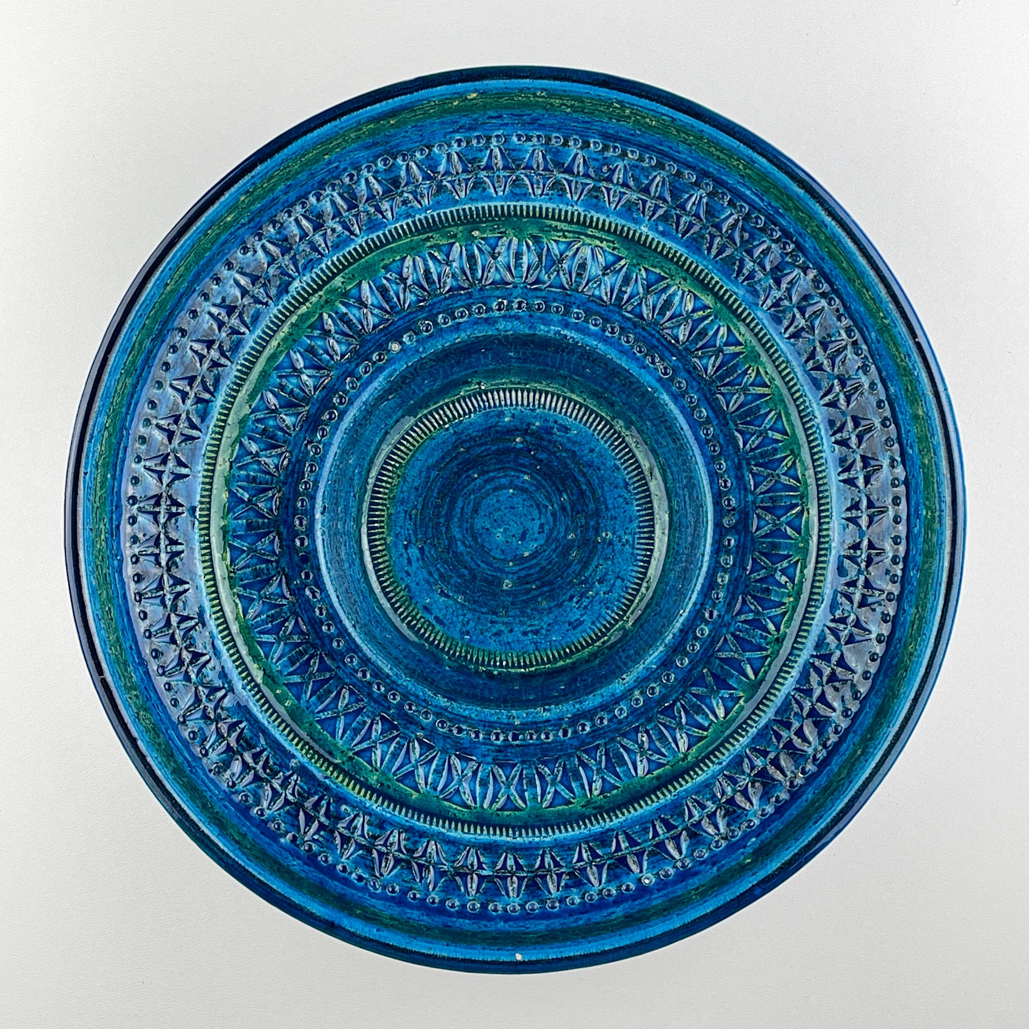 Vintage Ceramic Plate Rimini Blue, Design Aldo Londi, Bitossi