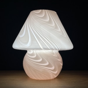 Classic pink murano table lamp, Italy 1970s, Vintage home decor