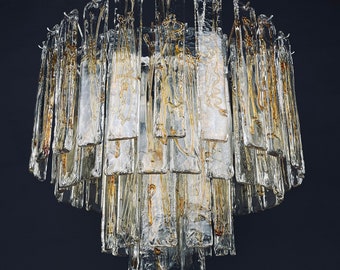 Large Murano glass chandelier by La Murrina Italy 1970s  66 vintage murano plates