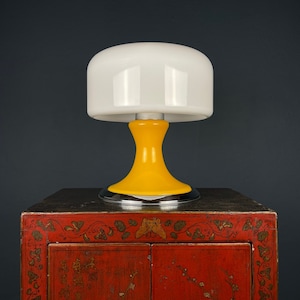 Vintage Mid-Century Modern Table Lamp, Italy 1970s, Space Age, Yellow