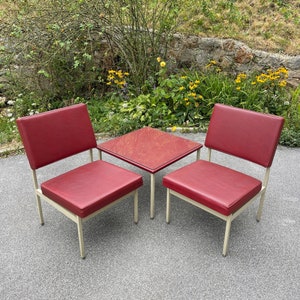 Vintage Anonima Castelli Lounge Chairs & Coffee Table: Italian Mid-Century Modern Set