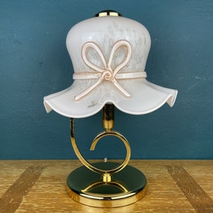 Rosa Murano Glas Tischlampe: Italienische Mid-Century Beleuchtung