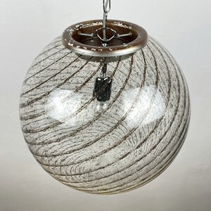 Vintage XL swirled murano glass pendant lamp La Murrina Italy 1970s Mid-century modern italian lighting image 9