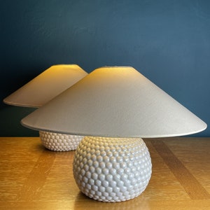 Pair of ceramic table lamps Italy 1970s Ceramic nightlamp Mid-century italian modern Art Deco image 7