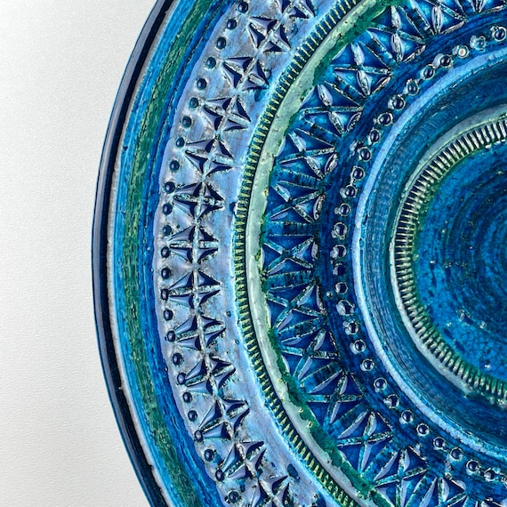 Vintage Ceramic Plate Rimini Blue, Design Aldo Londi, Bitossi