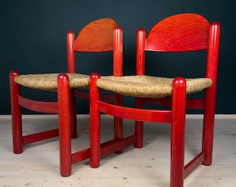 Set of 2 Red Chairs Mod. Padova by Hank Lowenstein, Italy 1970s - Etsy