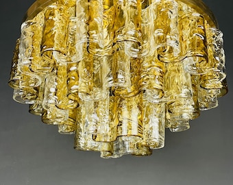 Murano chandelier by Mazzega Italy 1960s Mid-century modern italian lighting 36 murano glass plates