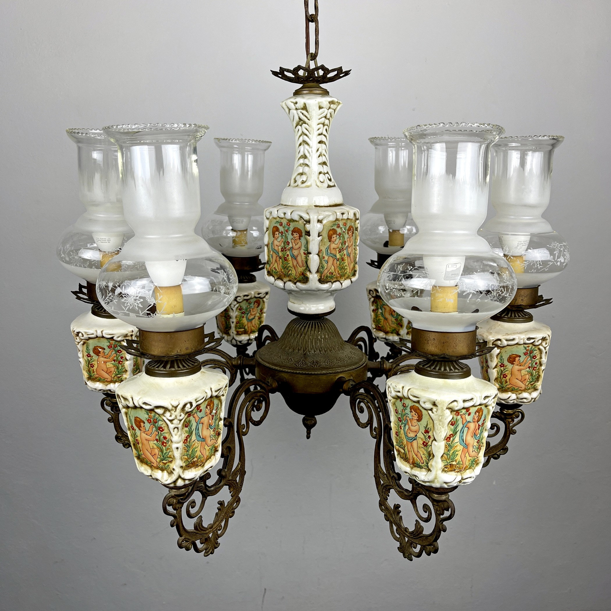 Brass chandeliers Czech Crystal D-60sm H-47sm 