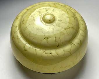 Art Deco yellow glass ceiling lamp, Italy 1950s, Vintage home decor