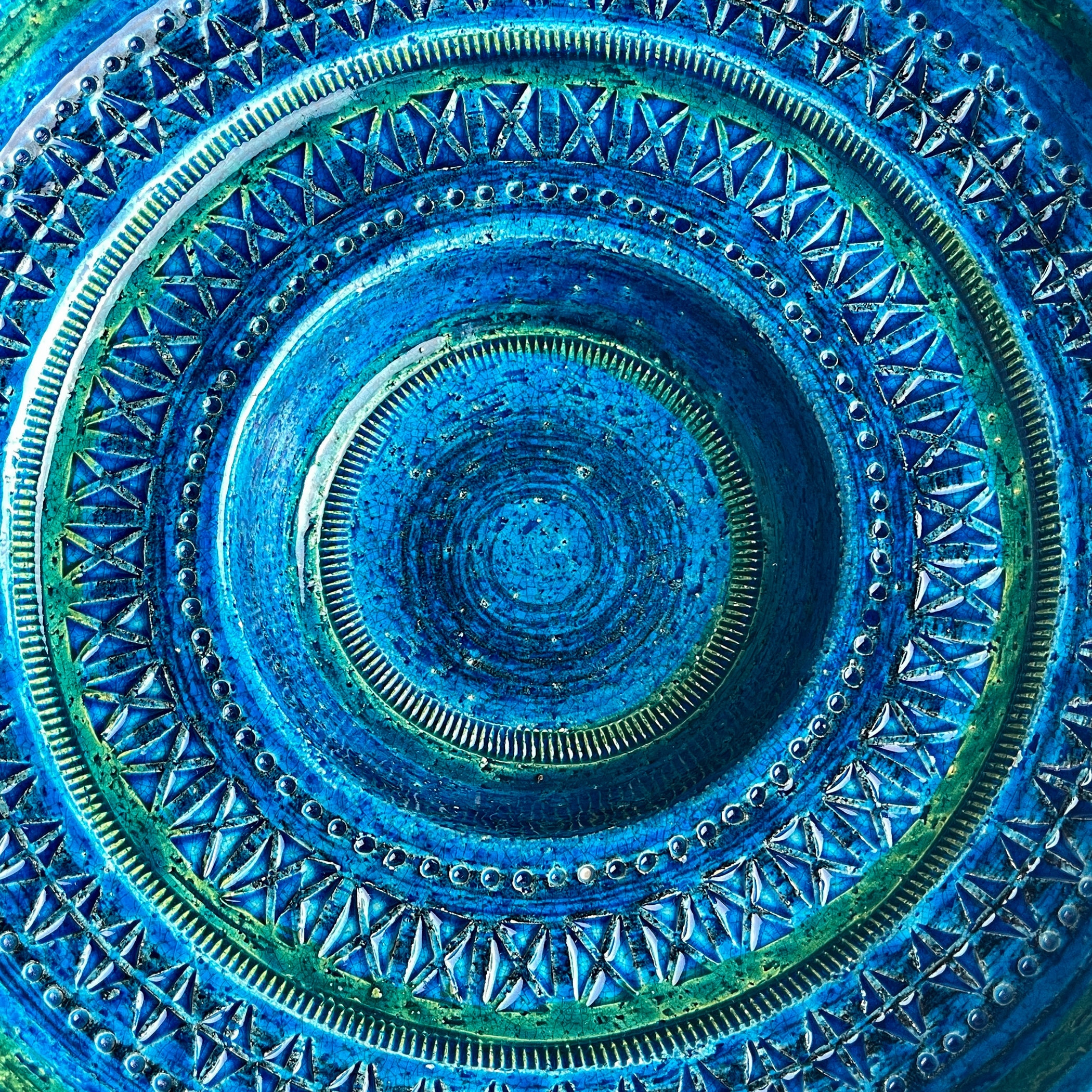 Vintage Ceramic Plate Rimini Blue, Design Aldo Londi, Bitossi