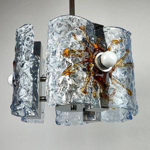 Mid-Century AV Mazzega Murano Glass Chandelier: Italian Space Age Lighting