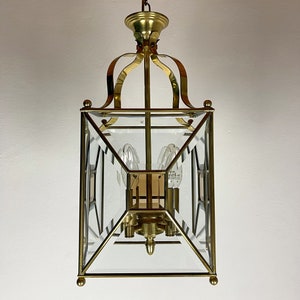 Vintage pendant lamp Italy '60s Brass Polished Glass Retro lighting Mid-century italian modern image 4