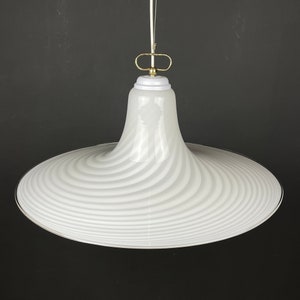 Classic swirl Murano glass pendant lamp Vetri Murano Italy 70s White Mid-century Lighting Vintage chandelier