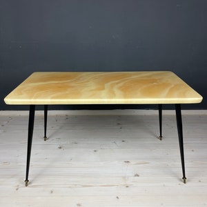 Mid-century beige coffee table Italy 1950s Art deco Vintage Italian Modern