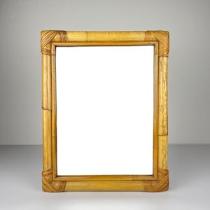 Mid-Century Bamboo Wall Mirror, Italy, 1960s, Vintage home decor