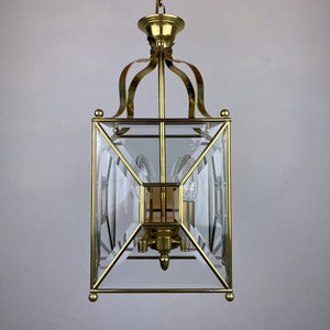Vintage pendant lamp Italy '60s Brass Polished Glass Retro lighting Mid-century italian modern image 2