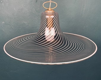 Vintage swirl Murano pendant lamp Italy 1970s Italian modern murano chandelier