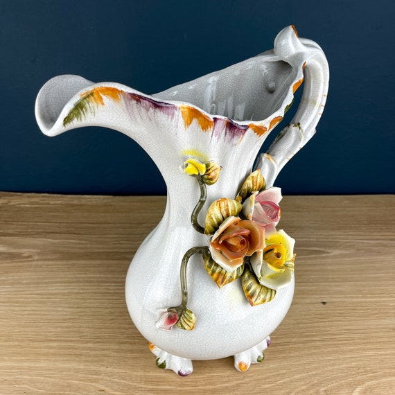 Vintage Italian Ceramic Pitcher by Bassano, Mid 20th Century