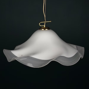 Vintage white Murano glass pendant lamp, Italy 1970s