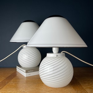 Murano Mushroom Table Lamps: Italian Modern Retro Decor, 1970s, Set of 2