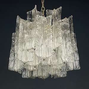 Mid-century murano glass chandelier Eliche by Venini Italy 1960s