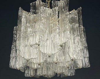 Mid-century murano glass chandelier Eliche by Venini Italy 1960s